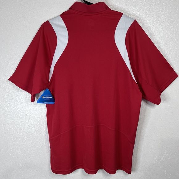 Champion Double Dry Red 1/4 Zip Pullover Golf Polo Shirt Size: M NWT - Picture 4 of 7